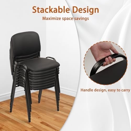 Stackable PU Leather Office Guest Chair Armless Waiting Room Seat