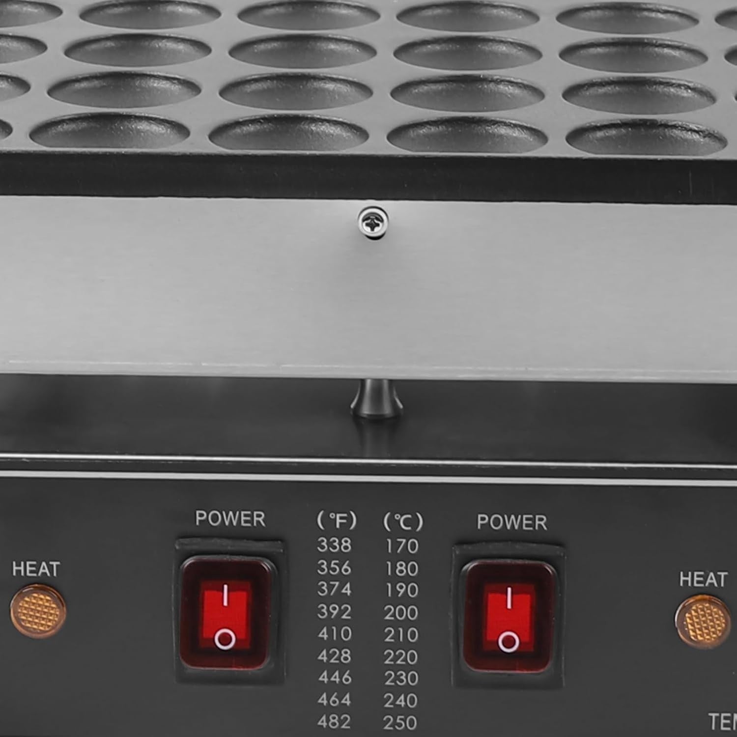 Commercial 50-Hole Dutch Pancake Maker 1700W Non-Stick Poffertjes Waffle Machine