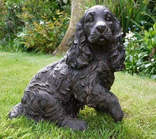 Resin Cocker Spaniel Dog Ornament Garden Statue 40cm Outdoor Patio Figurine