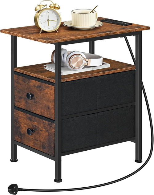 Set of 2 White 3 Drawer Bedside Tables – Modern Wooden Nightstands