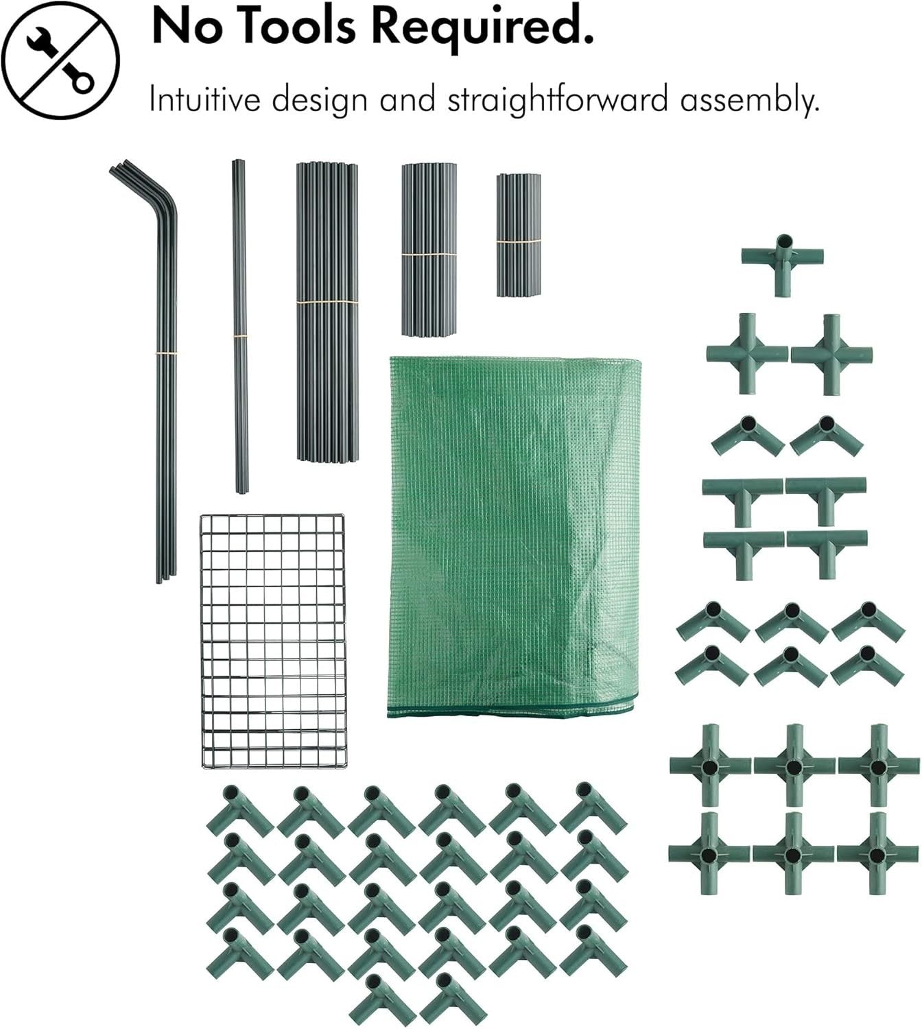 Large Walk-In Greenhouse with 8 Shelves | Heavy-Duty Steel Frame | Weatherproof