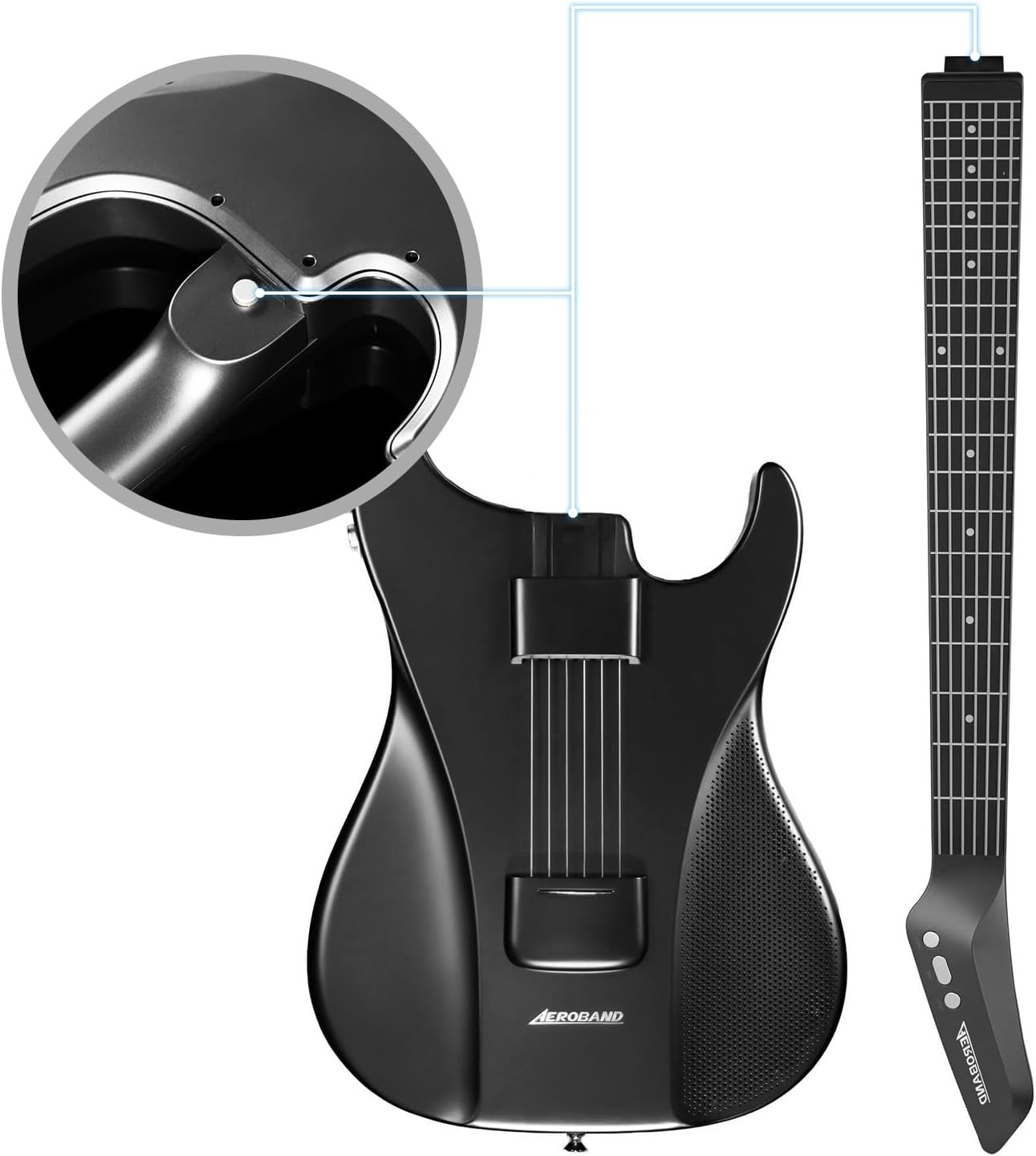 Smart Stringless Travel Guitar Silent MIDI Portable Acoustic Electric