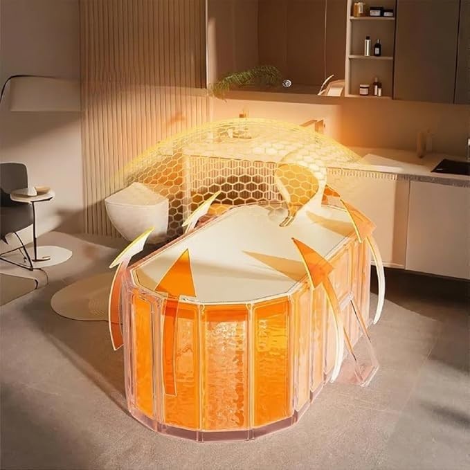 Portable Folding Bathtub SPA Sauna Ice & Hot Bath 1.5m Gold 1-2 People No Lid