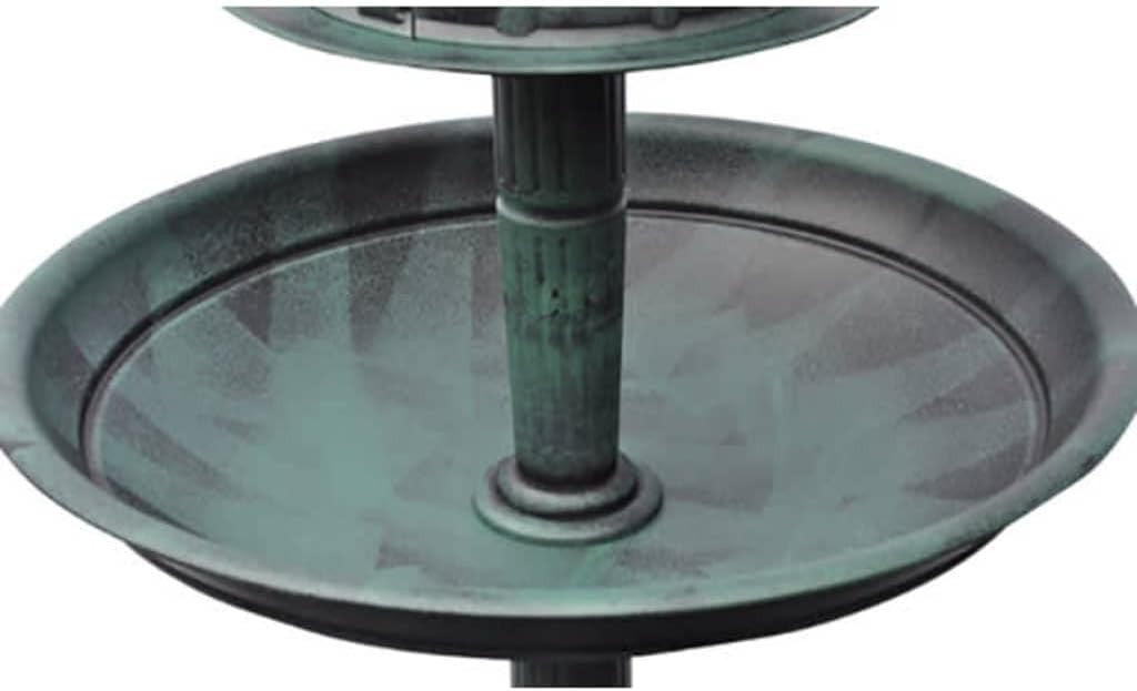 Solar Bird Bath Feeder with Light Outdoor Garden Fountain Water Feature Stand