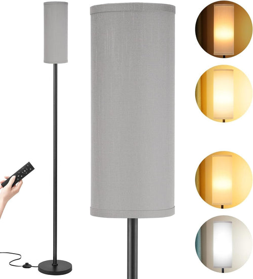 Grey Corner Floor Lamp Remote Control Dimmable Standing Light Living Room
