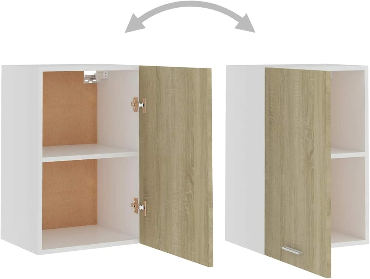 Wall Mounted Kitchen Cabinet with Lockable Doors & Spacious Shelves 39.5x31x60cm