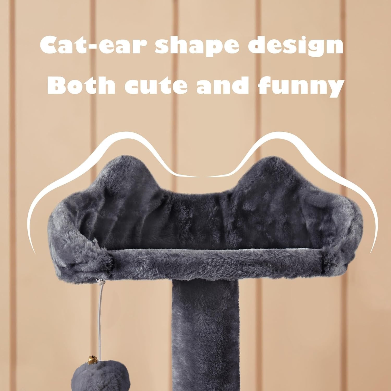 Large Cat Tree 138.5cm Multi Level Scratching Tower Condo Dark Grey
