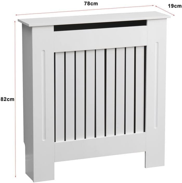 Large Grey Radiator Cover | Modern MDF Cabinet with Vertical Slats