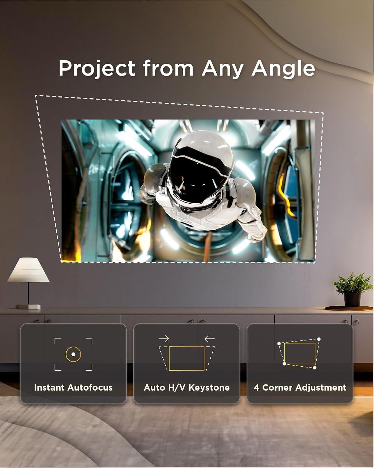 RGB Laser Smart Projector 1080P WiFi Bluetooth Auto Focus Portable