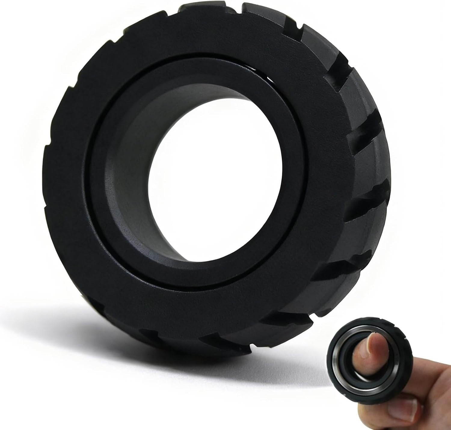 Black Metal Fidget Ring Magnetic Slider Stress Relief EDC