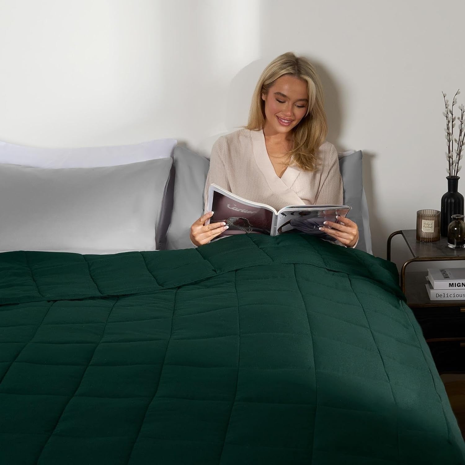 Weighted Blanket Adults Forest Green 6kg 125x180cm Calming Sleep Aid