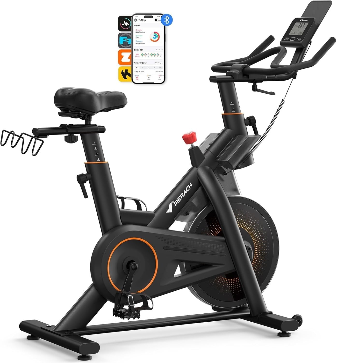 Heavy-Duty Magnetic Spin Bike w/ 40lb Flywheel, App Sync & 350lb Capacity