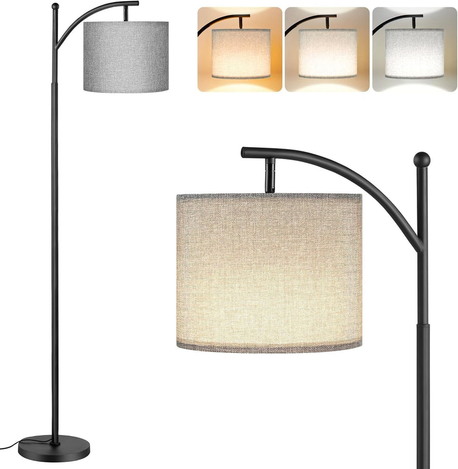 Grey Floor Lamp 60in Standing Lamp 3 Color Temperatures Foot Switch 9W