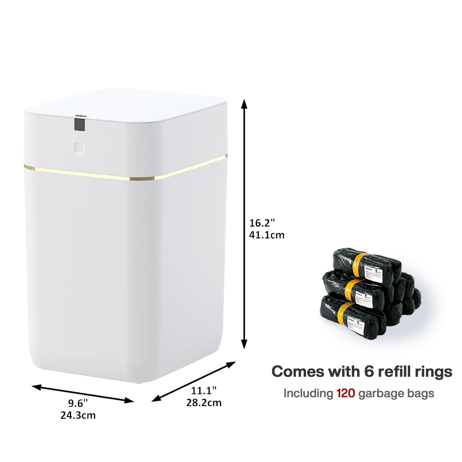 4Gallon Touchless Smart Trash Can – Automatic Self-Sealing Bin