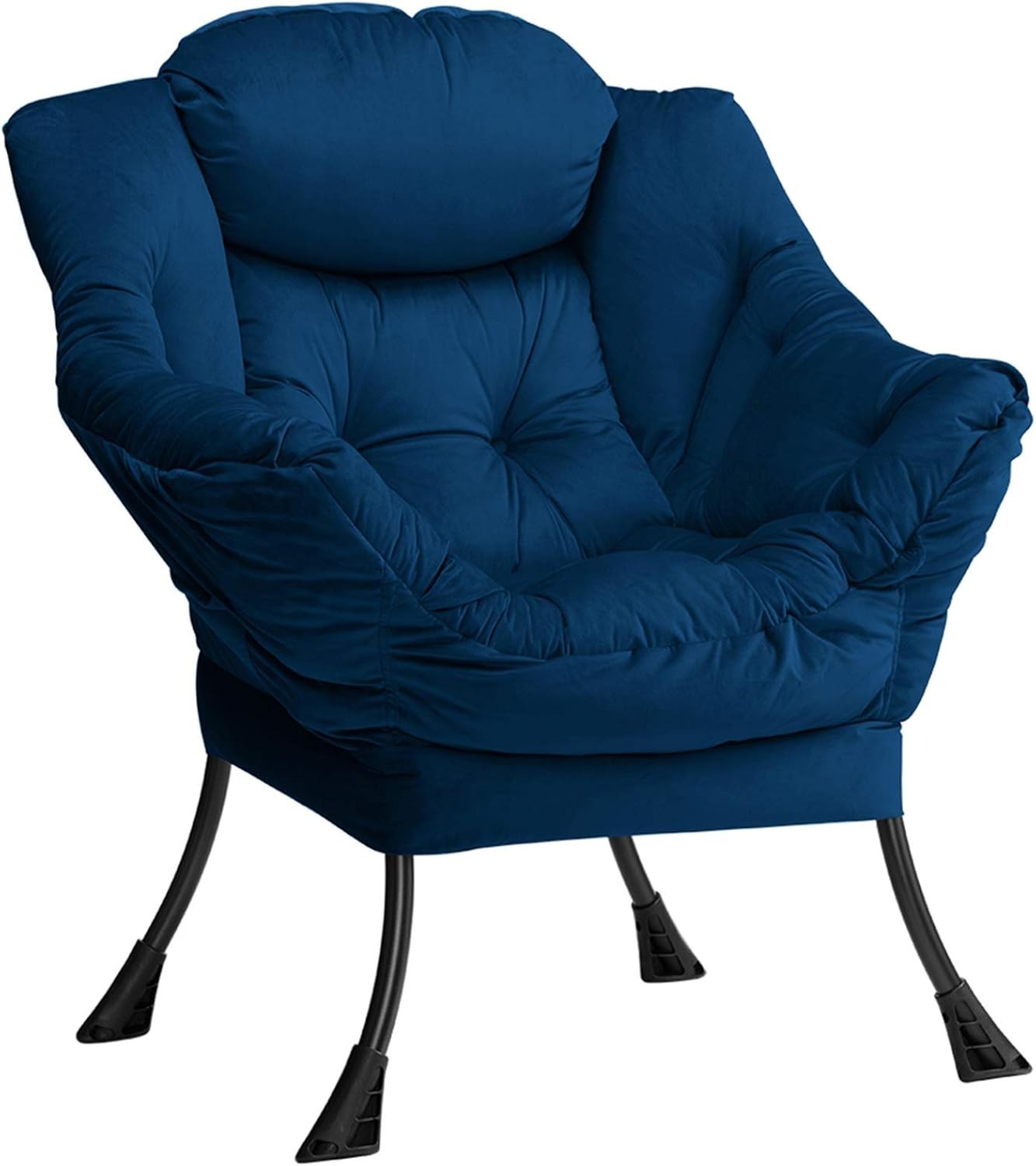 Velvet Dark  Blue  Armchair Living Room Bedroom Lounge Chair Comfy Relax Seat