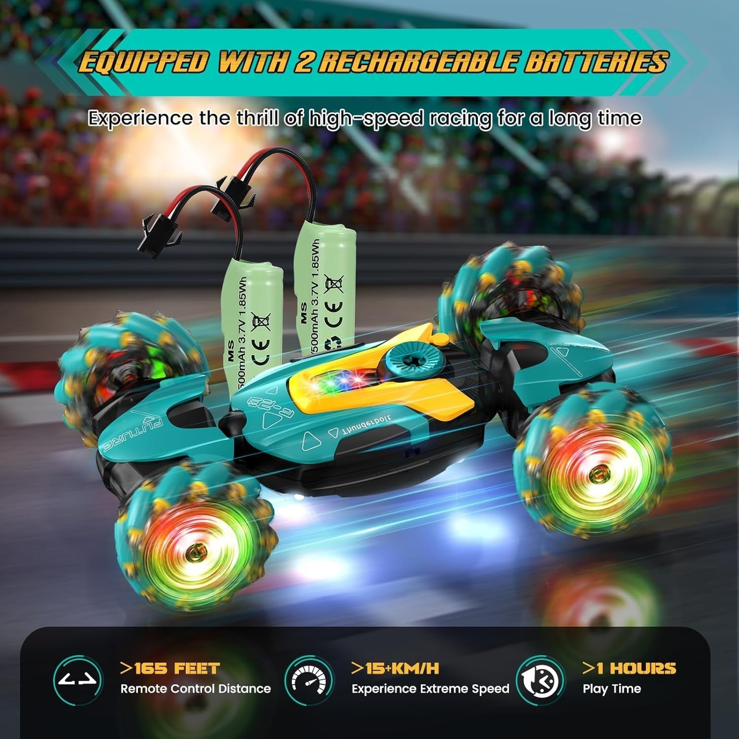 Gesture Sensing RC Stunt Car 4WD Twist Drift Remote Control Toy Lights Music 6+