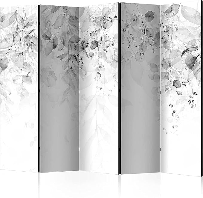 Acoustic Room Divider 225x172cm Leaf Print Screen Soundproof Panel Decor