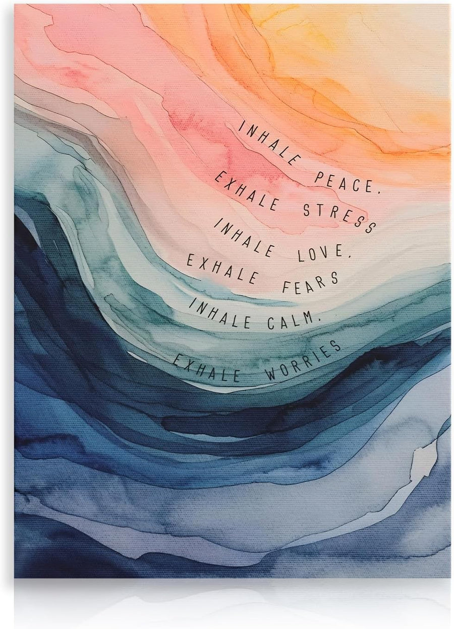 Mental Health Wall Art Canvas 12x16 Inhale Exhale