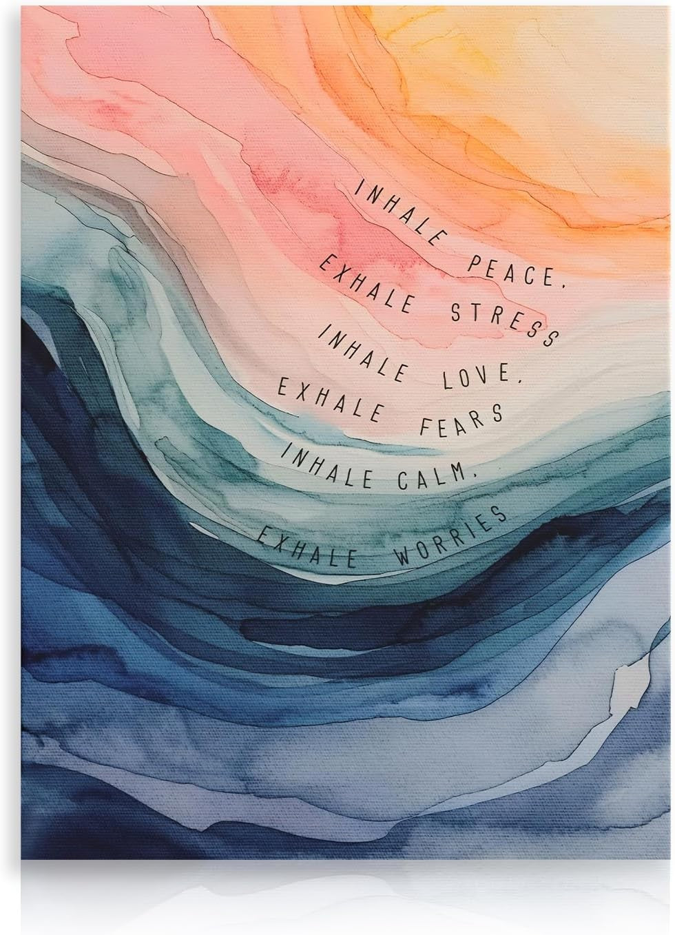 Mental Health Wall Art Canvas 12x16 Inhale Exhale