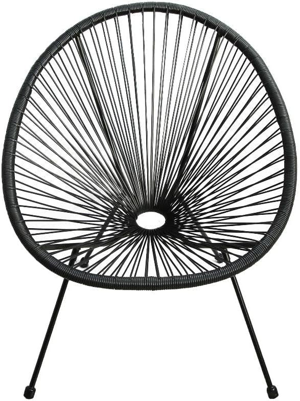 Outdoor Bistro Set 3pcs Egg Chairs & Table Rattan Style Garden Furniture