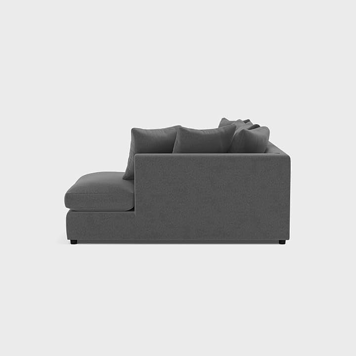 4 Seater L Shape Corner Sofa Right Hand Chenille Grey – Modern & Comfy