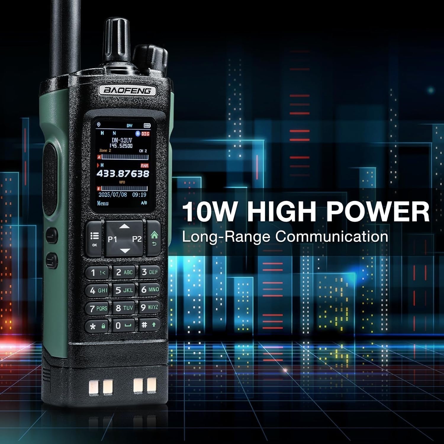 10W DMR Dual Band Radio GPS APRS 4000CH Colour Display Handheld