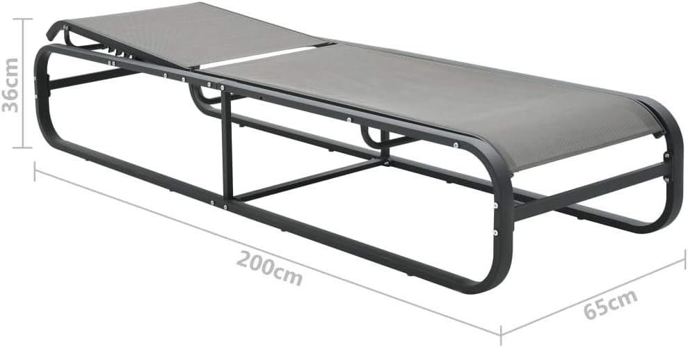 Adjustable Outdoor Sun Lounger Recliner with Water-Resistant Textilene & Durable