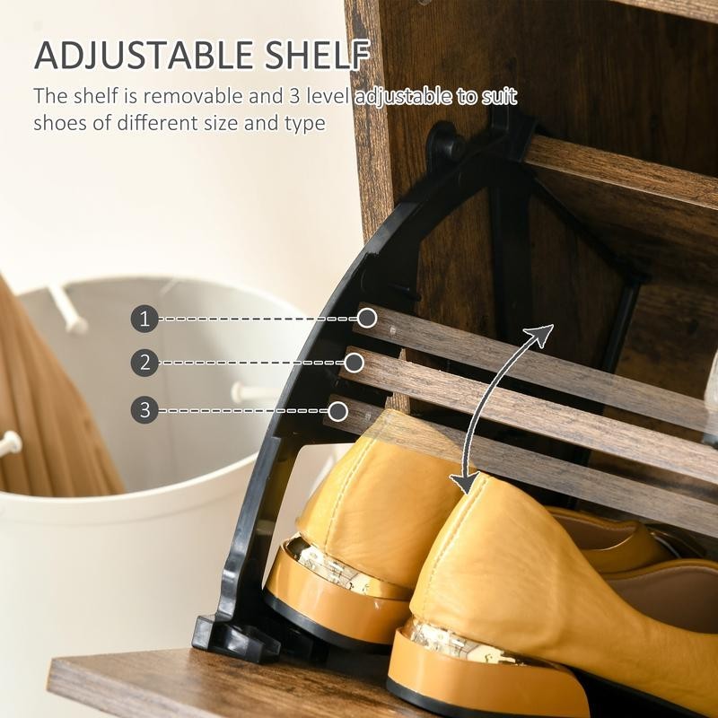 Rustic 2-Drawer Shoe Cabinet for Hallway | Compact & Stylish Storage