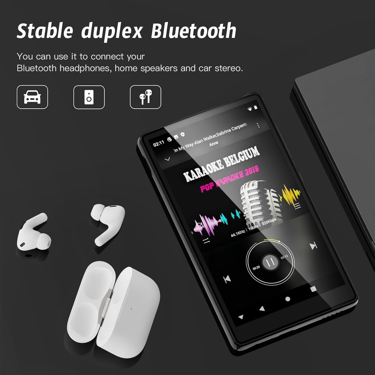 160GB MP3 MP4 Player Black Bluetooth WiFi Android 5"
