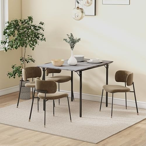 Foldable Extendable Dining Table Grey Drop Leaf Kitchen Table 2-4 Seats