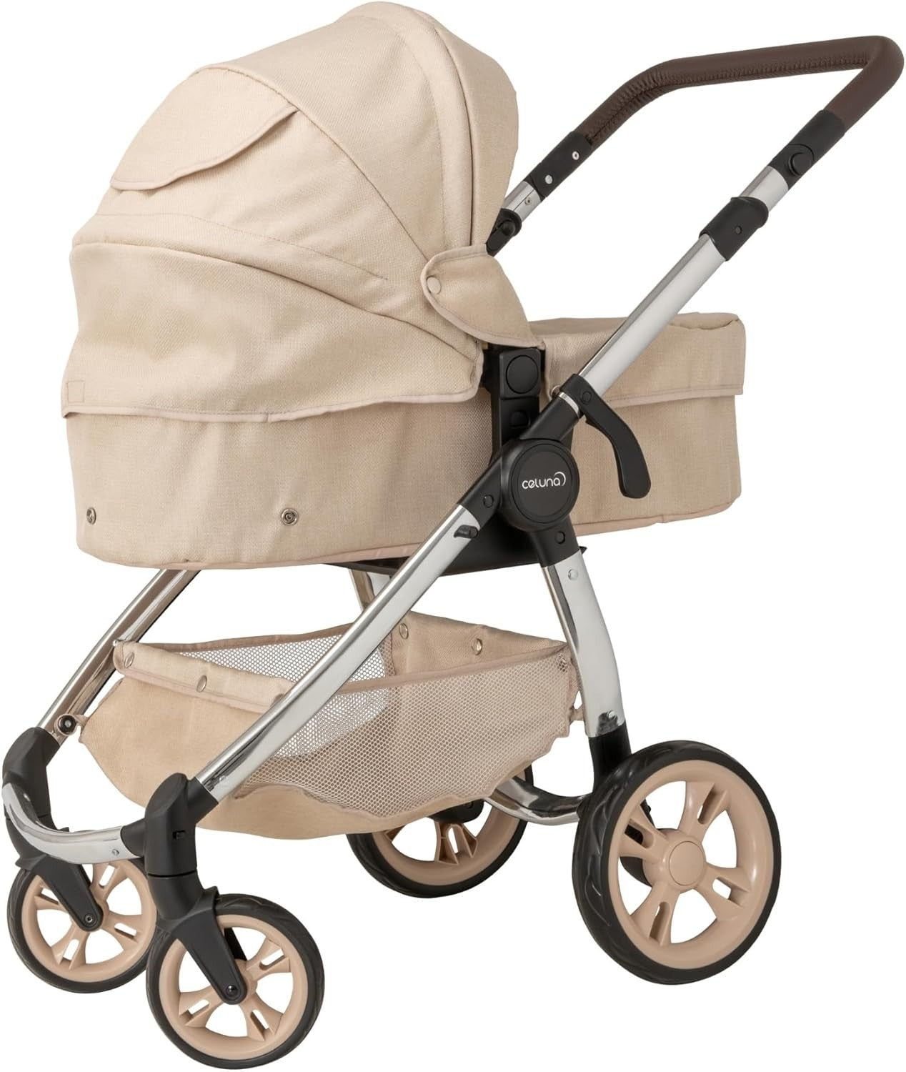 3in1 Dolls Pram Pushchair Bassinet Adjustable Handle Toy Stroller 3+