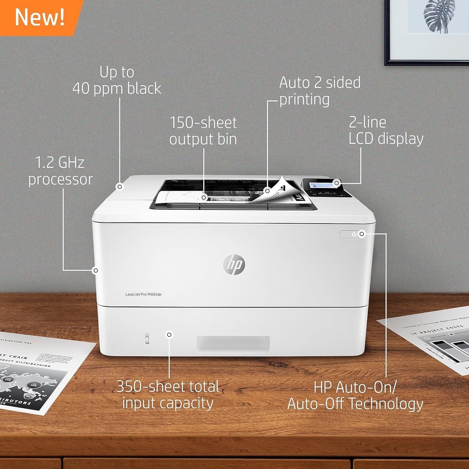 LaserJet Pro M404dn Monochrome Printer | Auto-Duplex | Ethernet & USB
