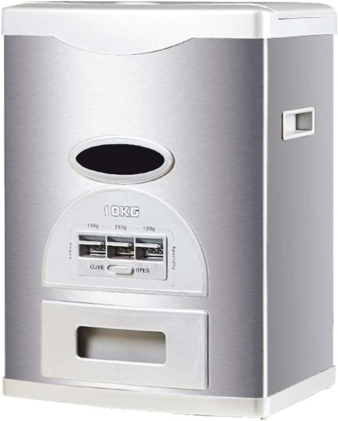 10KG Stainless Steel Rice Dispenser Moisture Proof Cereal Storage Bin