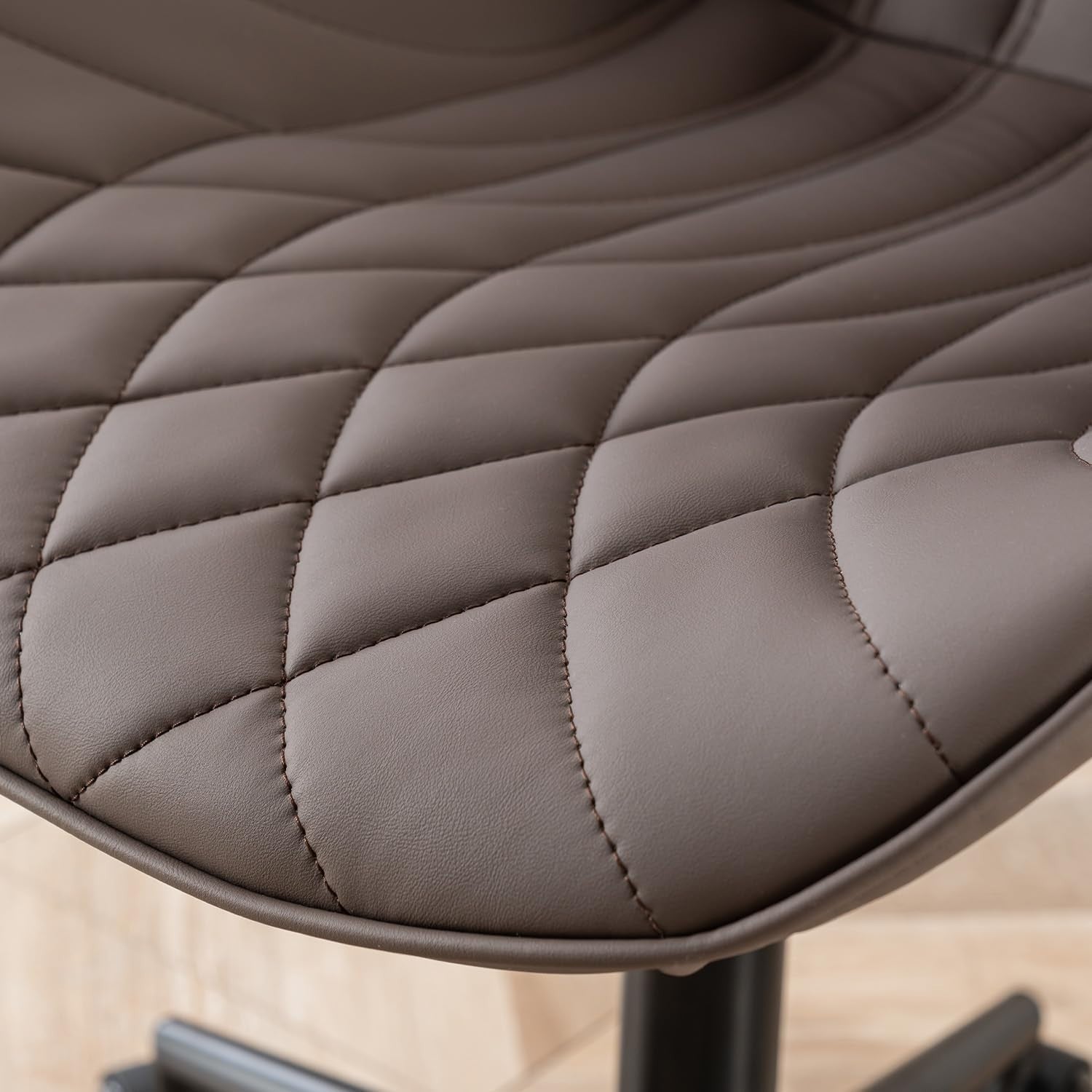 Ergonomic Armless Home Office Desk Chair Swivel Faux Leather Padded Task Study S