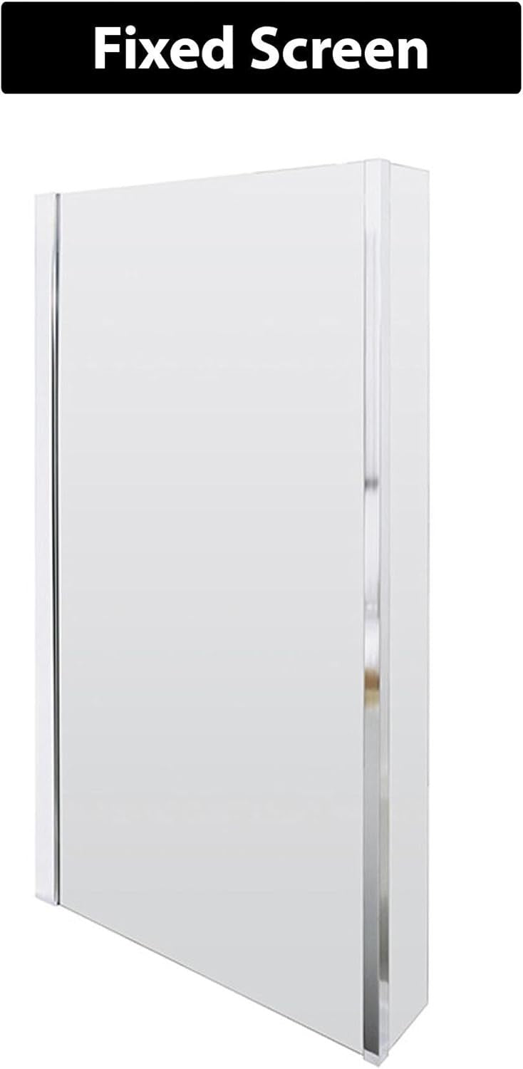 1600x850mm Left-Hand L-Shaped Shower Bath with Glass Shower Screen Acrylic