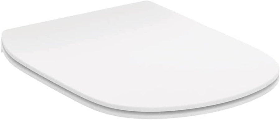 Slim Toilet Seat White Sandwich Soft Close Duroplast Stainless Hinges
