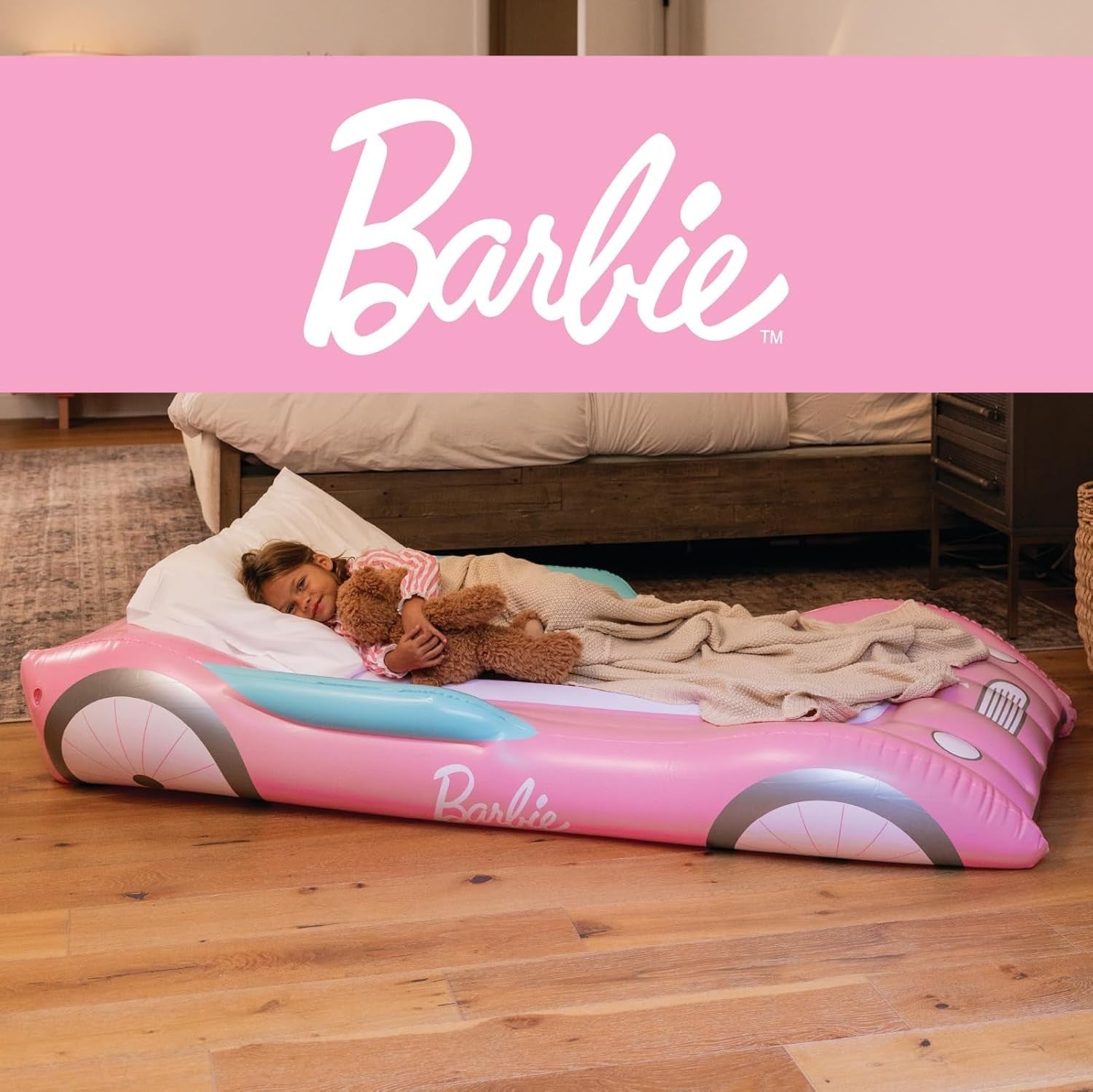 Kids Travel Cot with Inflatable Mattress – Sleepovers, Portable & Cozy