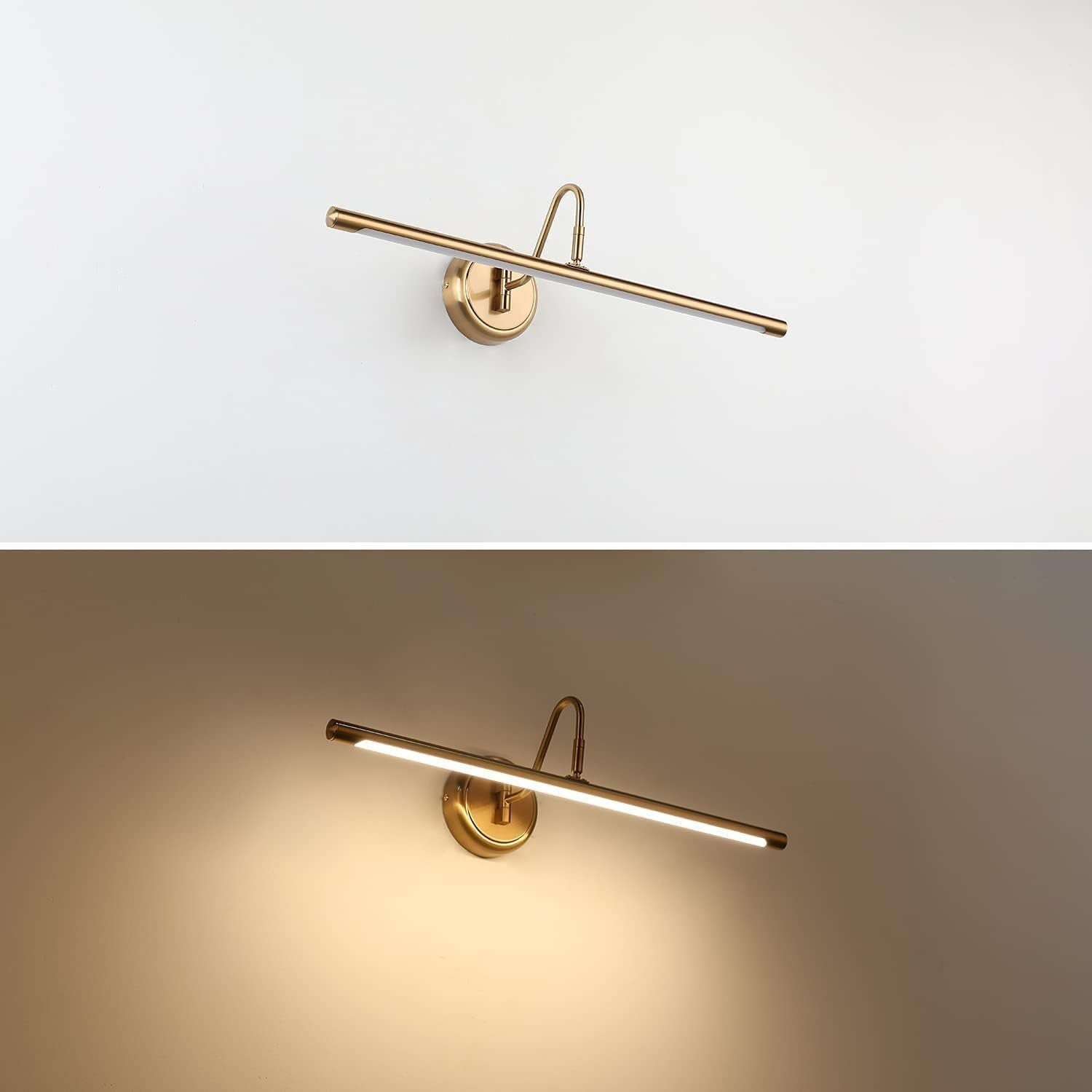24.4" Brass LED Picture Light 14W Warm White Wall Lamp Swing Arm
