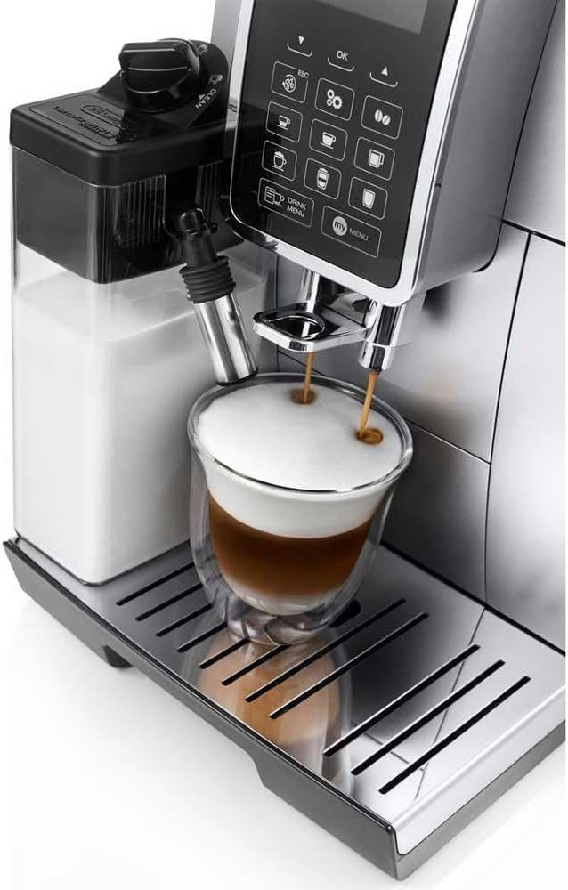 Automatic Bean-to-Cup Coffee Machine Milk Frother 1.8L LatteCrema 1450W Silver