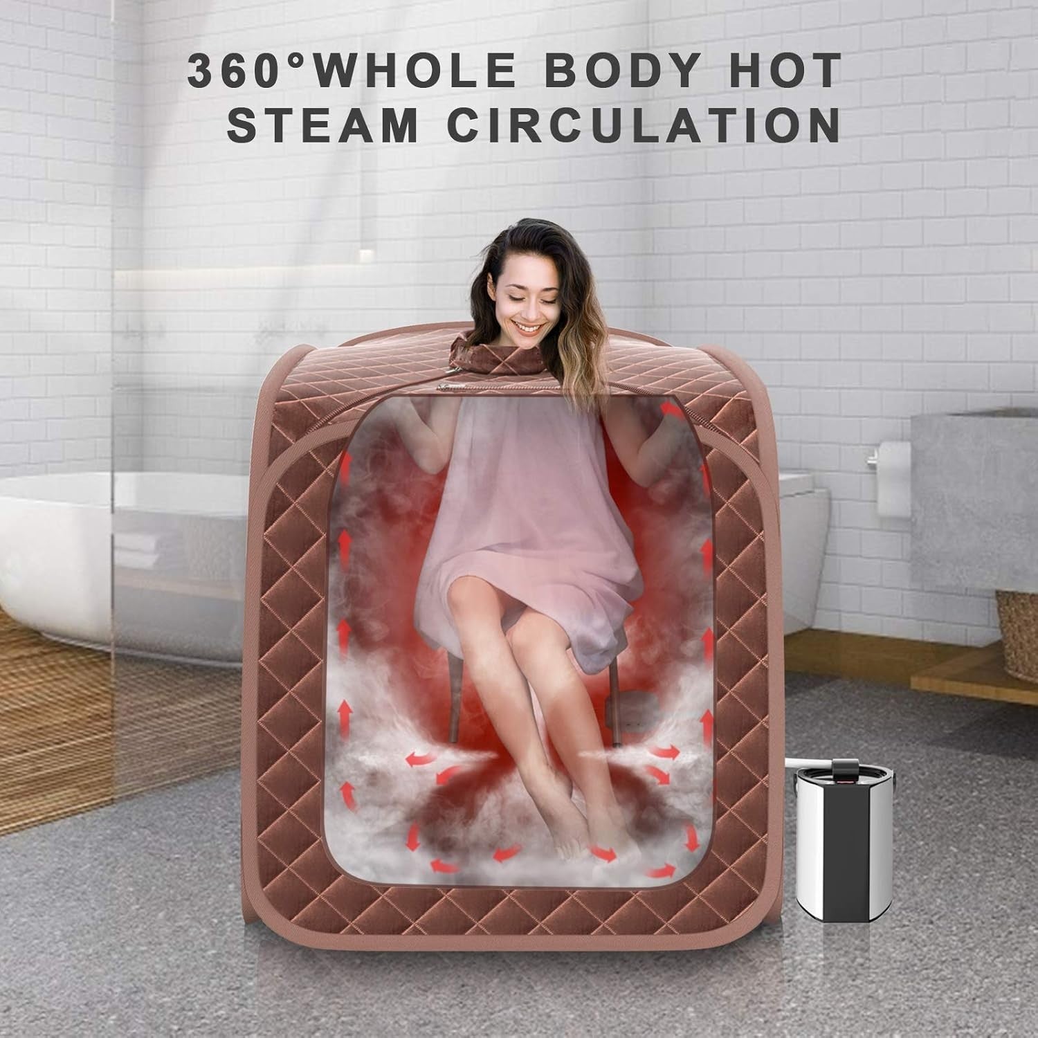 Portable Full Body Steam Sauna Tent – 3L Generator, Remote, Chair & Foot Roller