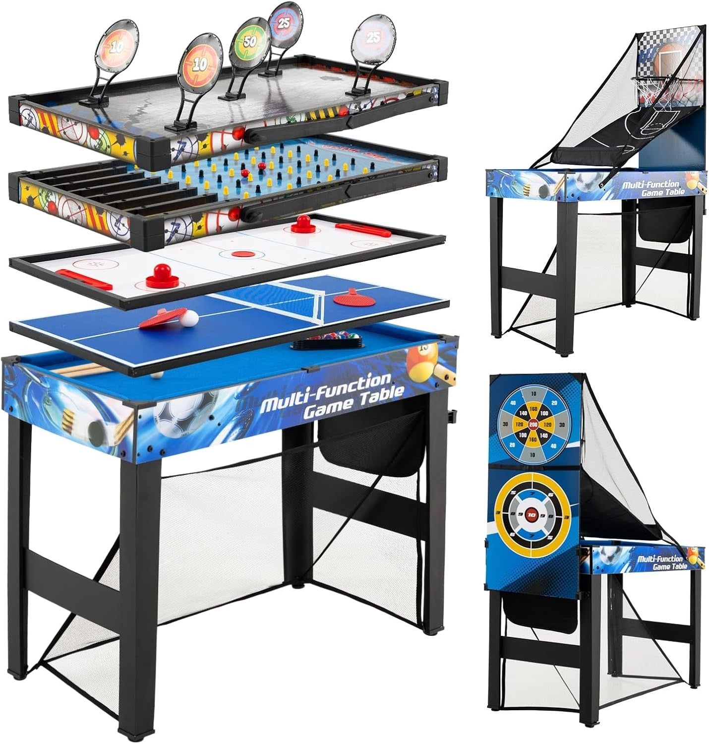 10 in 1 Multi Sports Game Table Air Hockey Pool Tennis Basketball Set