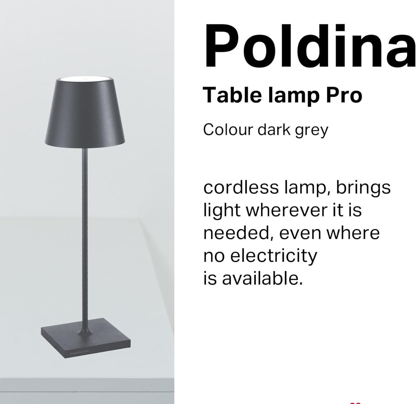 Rechargeable Cordless LED Table Lamp Touch Dimmer Indoor Outdoor Light 38cm