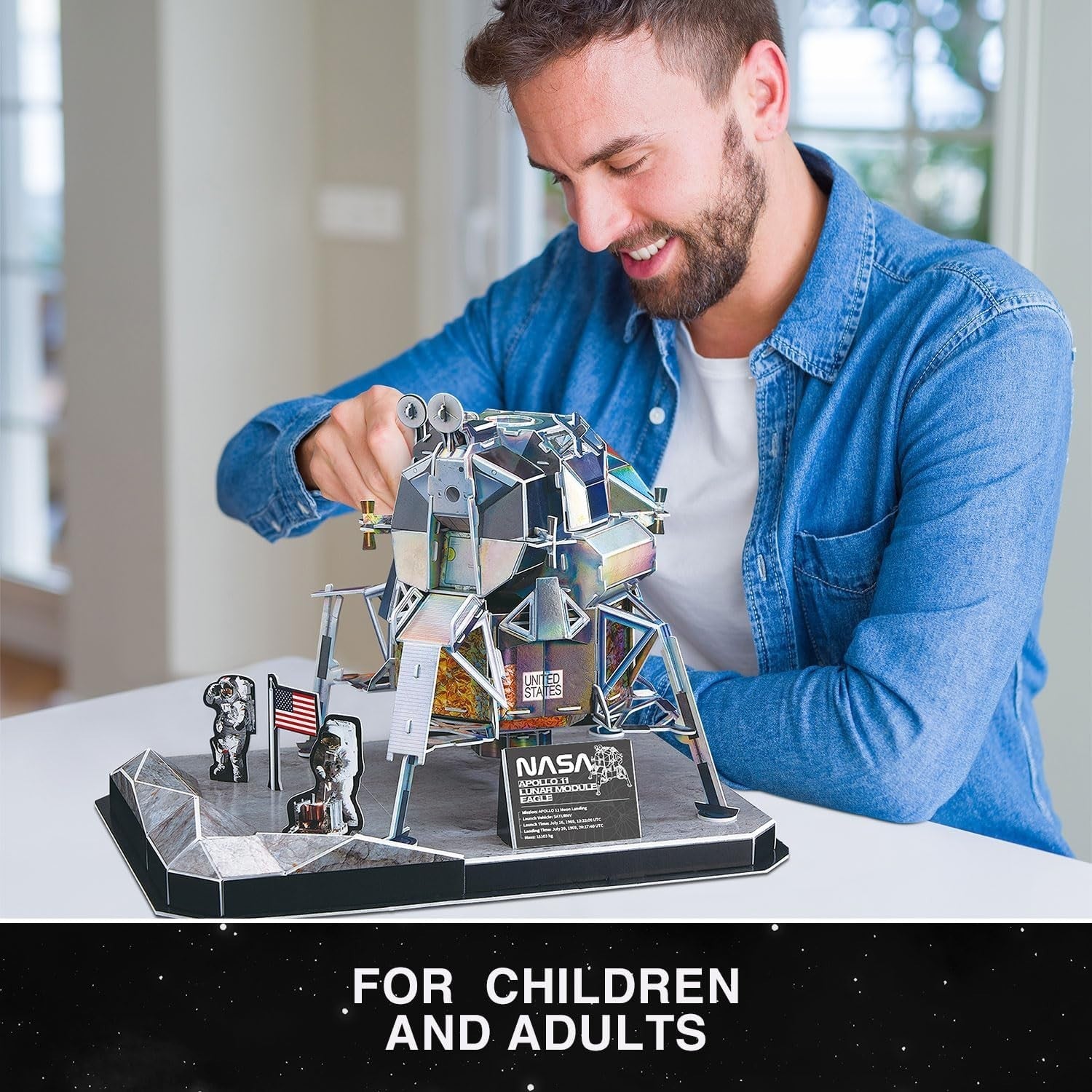 3D Space Rocket Puzzle for Kids & Adults - 93 Pieces, Educational Model