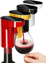 5-in-1 Electric Wine Aerator Dispenser Red USB Recharge Smart Adjustable 990ml
