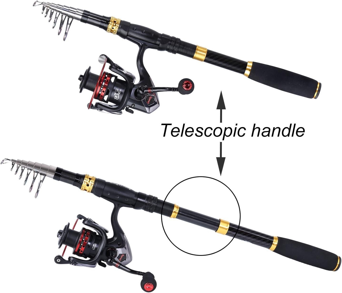 Telescopic Fishing Rod Reel Combo Travel Kit Saltwater Freshwater