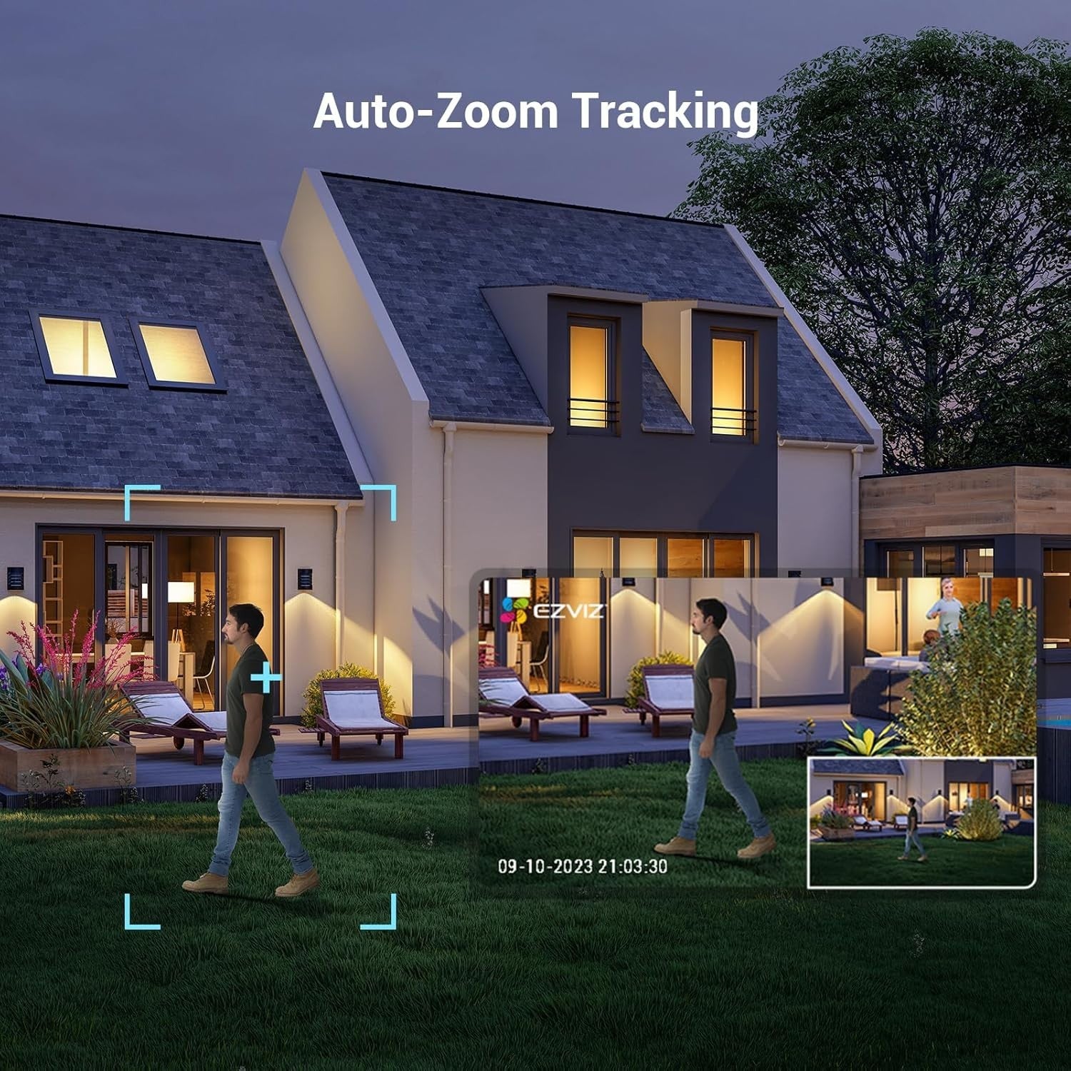 3K PTZ Security Camera Outdoor WiFi Auto Tracking Color Night Vision