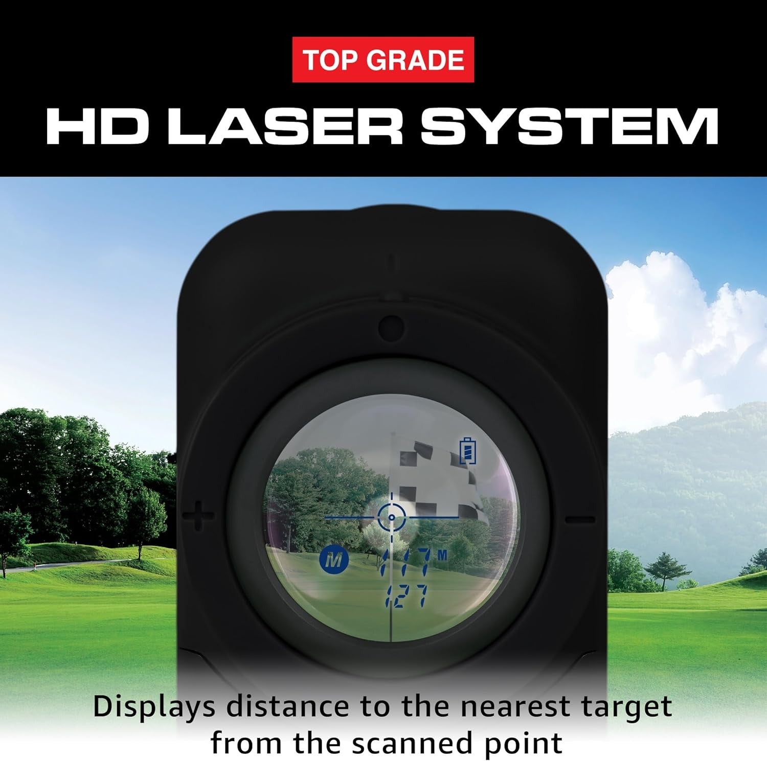 Golf Laser Rangefinder 6X Magnification Pin Lock Rechargeable HD Display