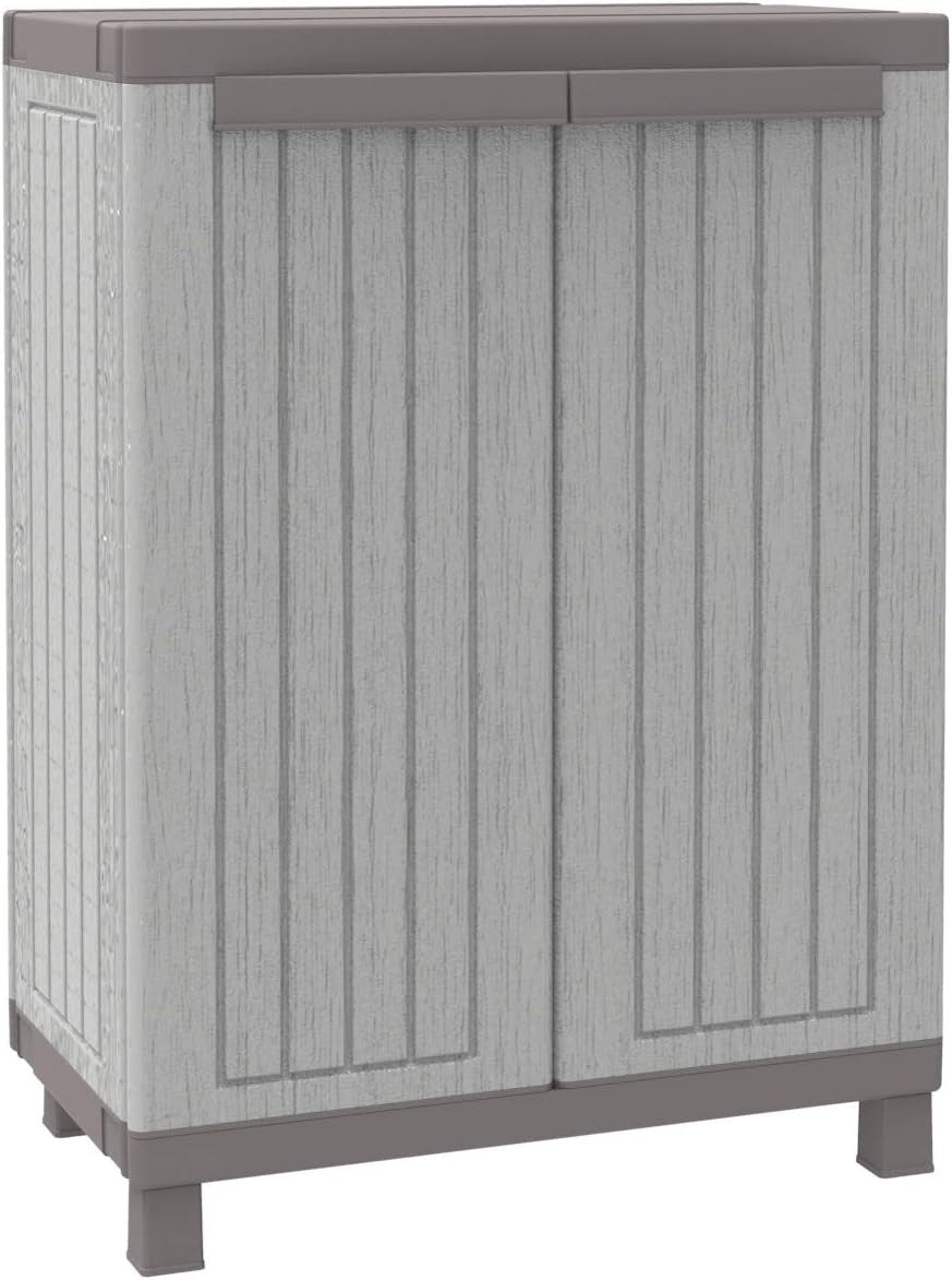 2-Door Plastic Storage Cabinet with Adjustable Shelf | Multi-Purpose Organizer