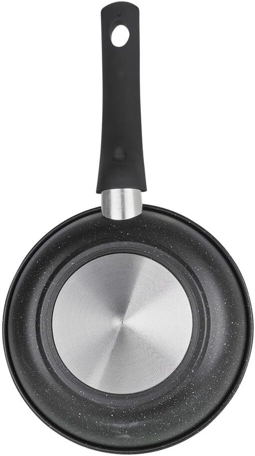 24cm Non Stick Frying Pan Black Marble Coating, Induction Safe Soft Touch Handle