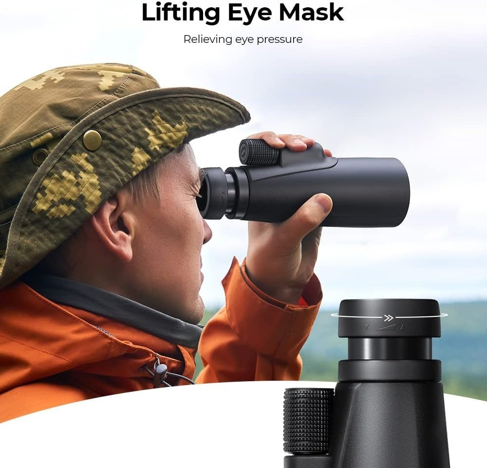 12X50 HD Waterproof Monocular BAK4 FMC Dual Focus – Compact Hiking Scope